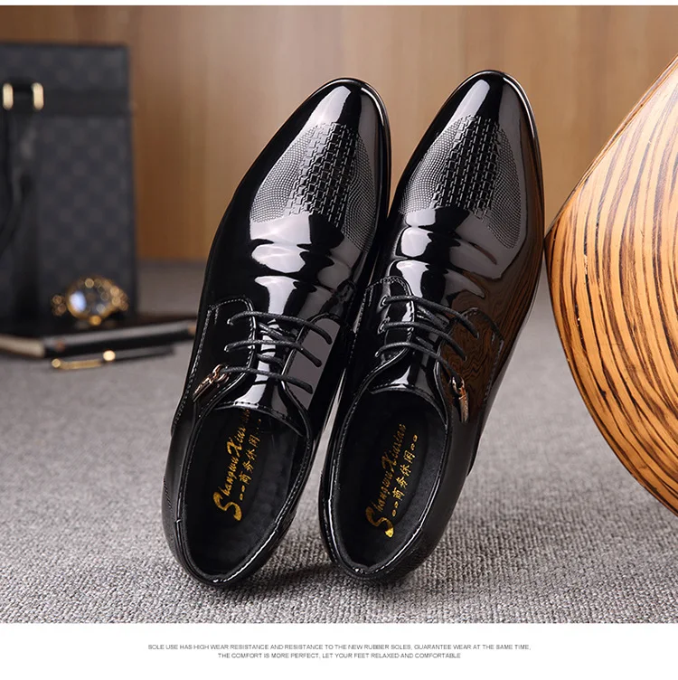 Mazefeng/Мужская Свадебная кожаная обувь на микрофибре, деловая Мужская обувь с острым носком, мужские оксфорды на плоской подошве, большие размеры 38-48