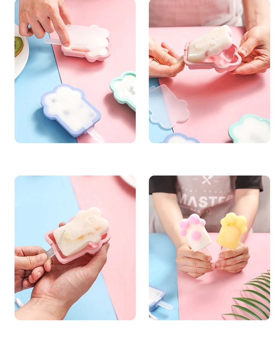 1PC Cat Paw Silicon Popsicle Mold - 6 - Kawaii Mix