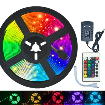 

Led Light Strip Luces Led RGB 5050 Bluetooth Not waterproof Color Changing Flexible Ribbon Tape Diode 12V 15M christmas