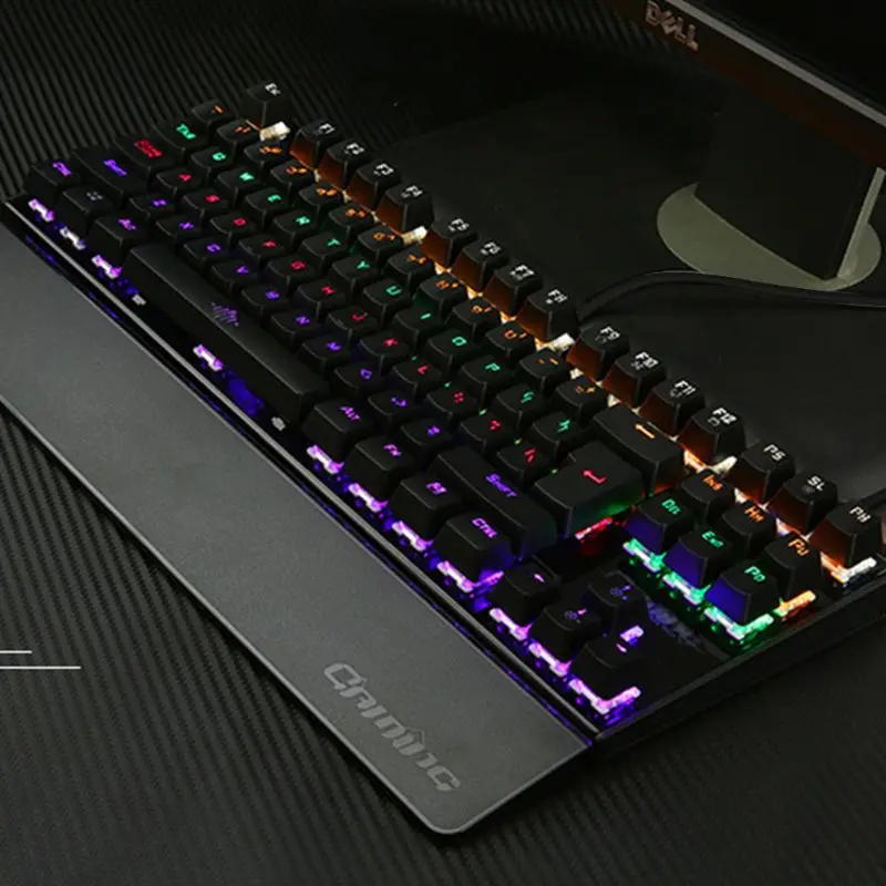 

Mechanical Keyboard USB Wired Colorful LED Backlight 87 Keys Anti-Ghosting Gaming Optical Mechanical Keyboard