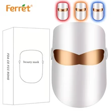 Ferret, 3 цвета, фотонотерапия, светодиодный, маска для лица, уход за кожей, омоложение кожи, удаление морщин, акне, маска, светодиодный, маска для лица