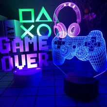 

3D Night Lamp Gaming Room Game Sign Console Icon Desk Setup Lighting Atmosphere Neon Light Gift Table Bedside Decor Night Light