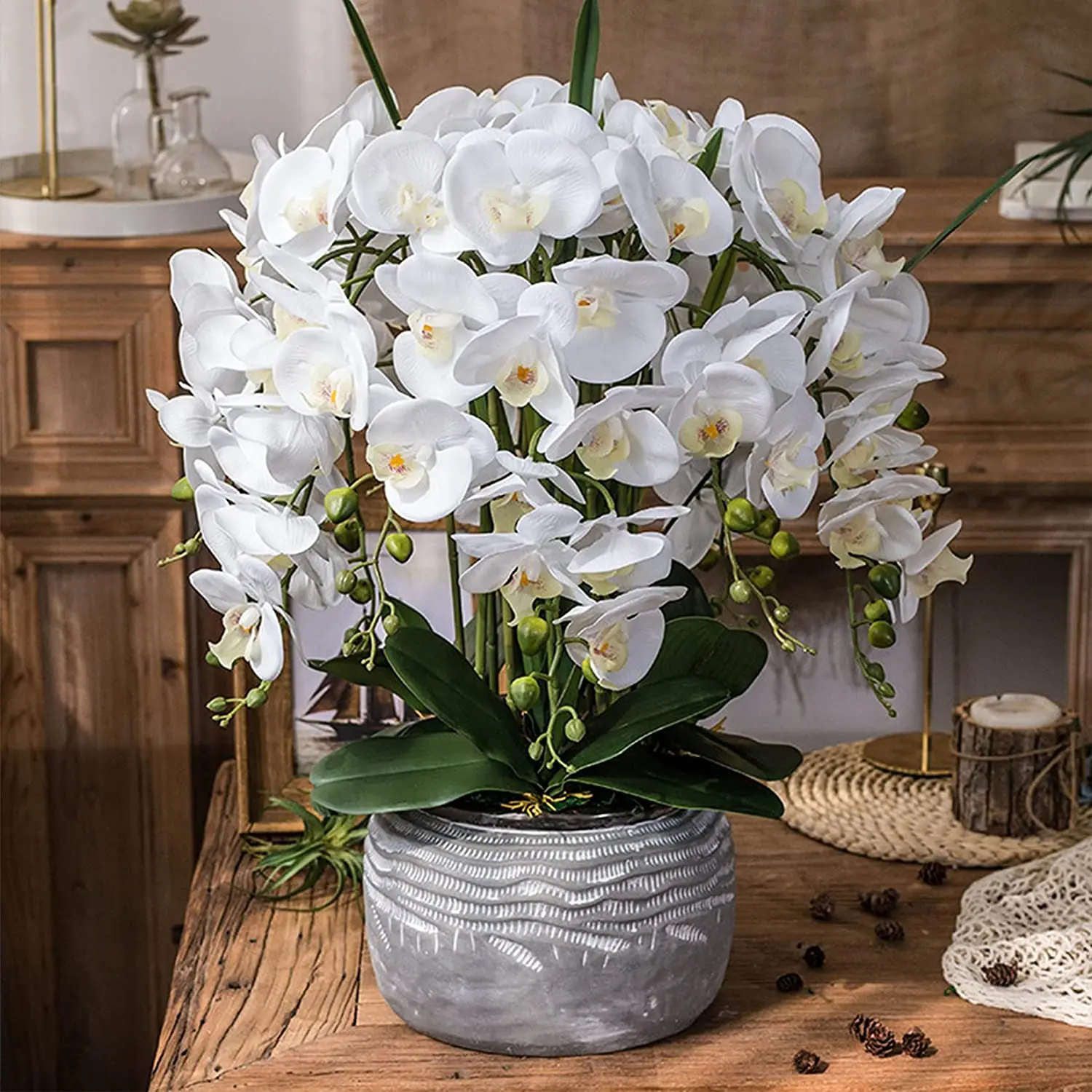 Seda, Orquídeas, Flores para Casa, Escritório, Decoração do Casamento, 40 Polegadas