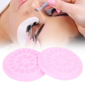 

100pcs PVC Flower Shaped Grafting Eyelash Glue Tray False Eyelashes Gasket Accessory Beauty Make Up Tool