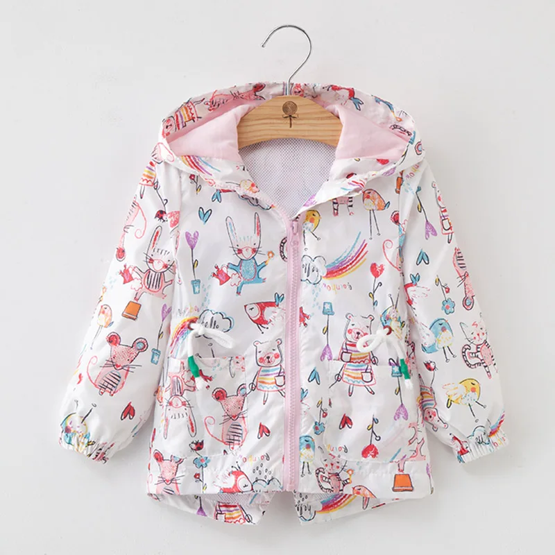 AZ1766 -Animal Bear Leader/пальто для девочек новые осенние детские куртки для девочек модные пальто с героями мультфильмов верхняя одежда с длинными рукавами и капюшоном Одежда для детей от 3 до 7 лет - Цвет: AZ1766 -Animal