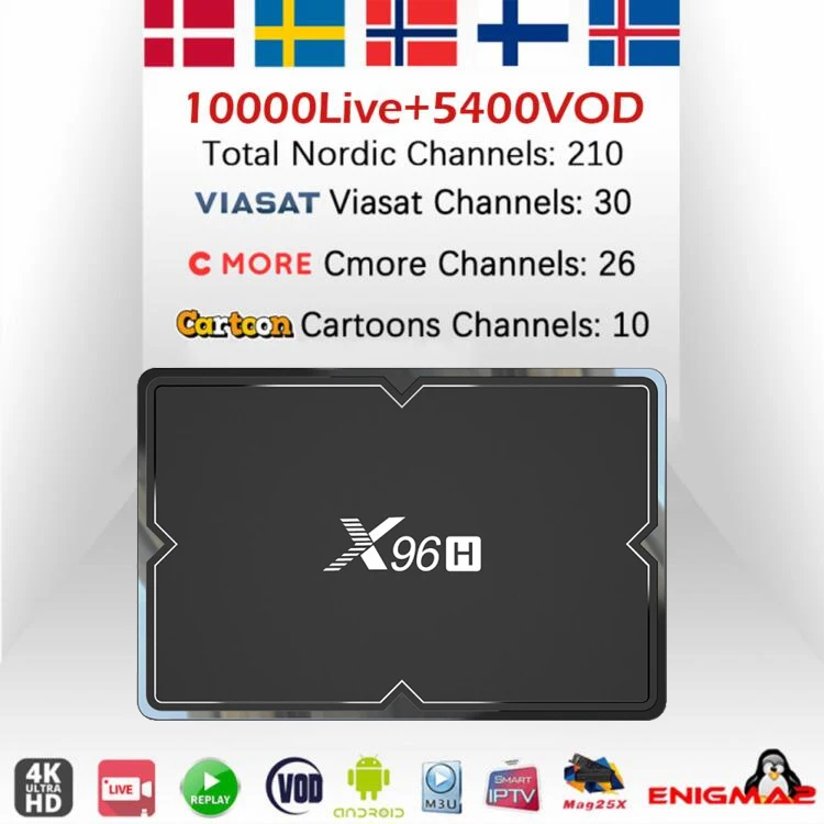 X96H(H603) Android 9,0 tv Box+ IP tv World Скандинавская Европа Швеция голландский Израиль IP tv m3u двойной Wifi BT4.1 6K* 4K HD телеприставка