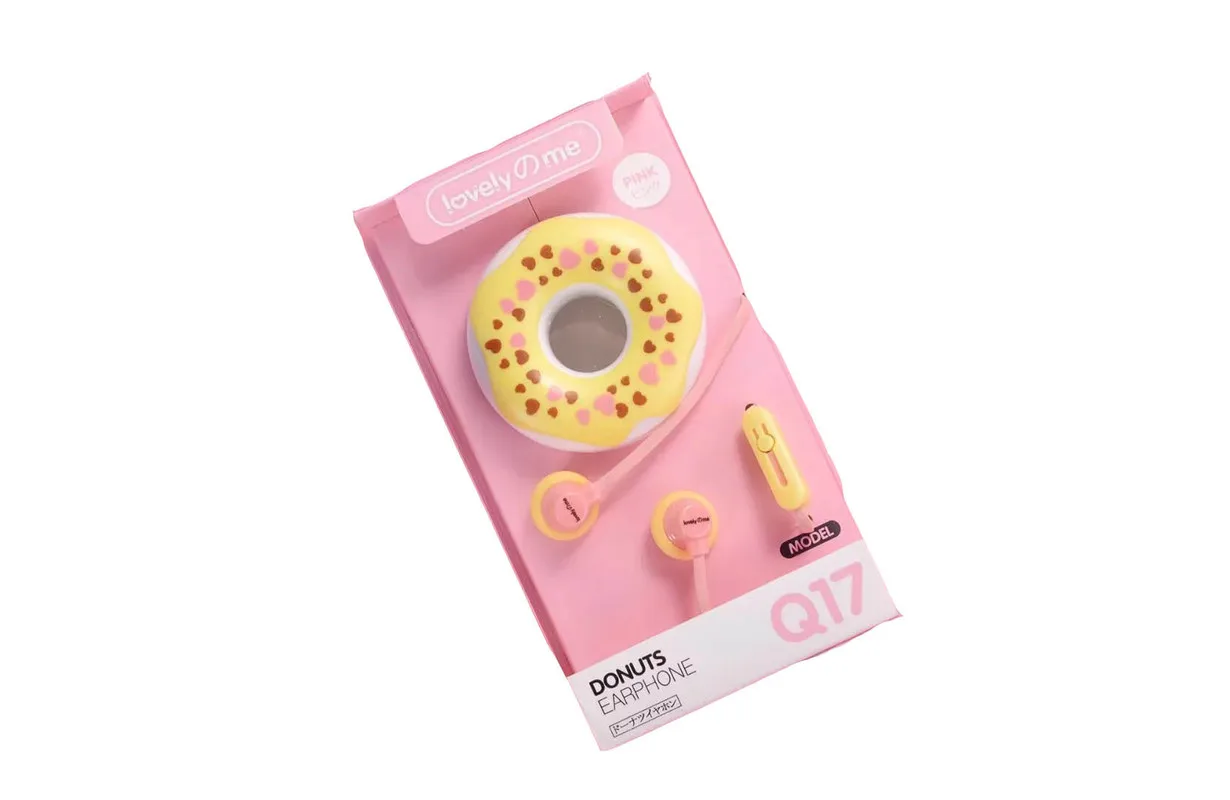 Милые Пончики Макарон наушники 3,5 мм в уши стерео проводные наушники с микрофоном чехол для наушников для детей девочек MP3 подарки для iPhone Xiaomi