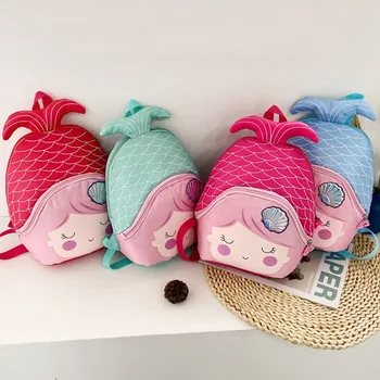 

Cartoon Mermaid Kids Backpack Lovely Fishtail Shaped Mini School Bag Girls Cute Children Kindergarten Schoolbag Dropship New