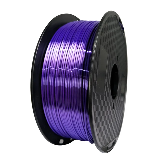 Шелковая нить для 3D-принтера PLA, 1,75 мм, 1 кг, нить для 3d-печати, шелковистая, блестящая, блестящая, металлическая, как на ощупь - Цвет: Silk Purple