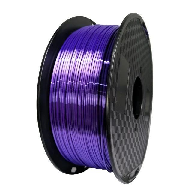 Silk Purple Шелковая нить для 3D-принтера PLA, 1,75 мм, 1 кг, нить для 3d-печати, шелковистая, блестящая, блестящая, металлическая, как на ощупь - Цвет: Silk Purple
