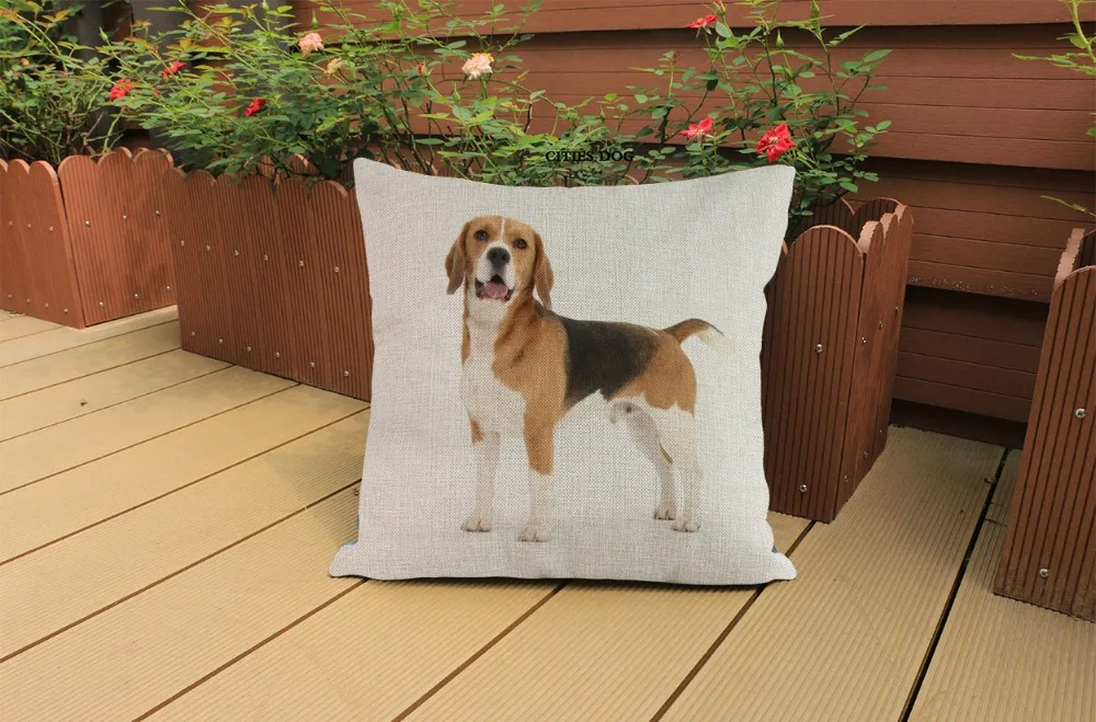 Beagle животное собака акварельная картина льняная подушка, подушка для дома гостиной диван украшения наволочки подушки собаки