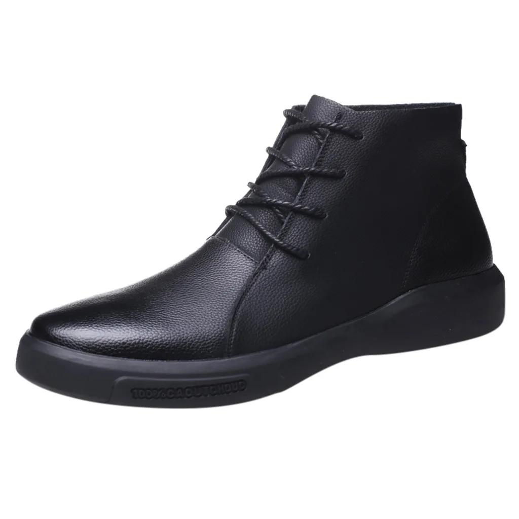 Обувь новые модные мужские ботинки zapatos de hombre, мужская деловая кожаная обувь большого размера нескользящая Мягкая Повседневная обувь в горошек для вождения - Цвет: Черный