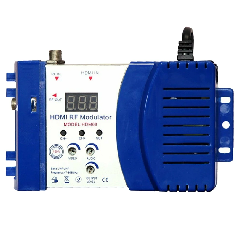 RoadRoma Hdm68 Modulator Digital RF Hdmi Modulator VHF UHF Frequency PAL/Ntsc Standard Blue 