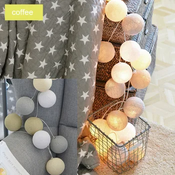 

plug-in cotton Christmas cotton ball wave string lights home and tree holiday decoration