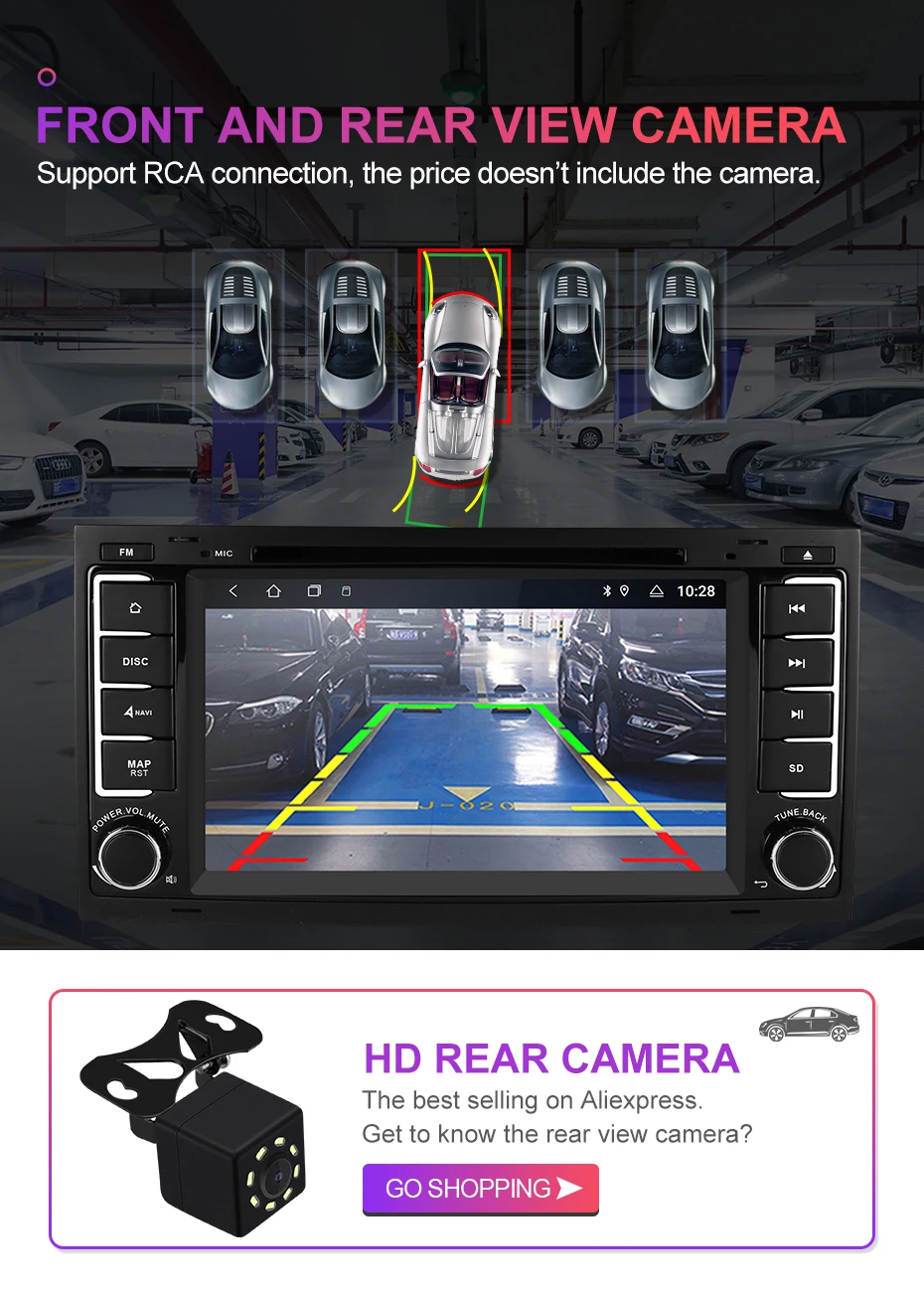 Sale Isudar 2 Din Android 9 Auto Radio For VW/Volkswagen/Touareg Canbus Car Multimedia DVD Player GPS Octa Core ROM 32GB DVR Camera 12