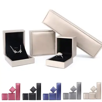 

Faux Leather Jewelry Storage Box Mini Travel Ring Bangle Necklace Organizer Case