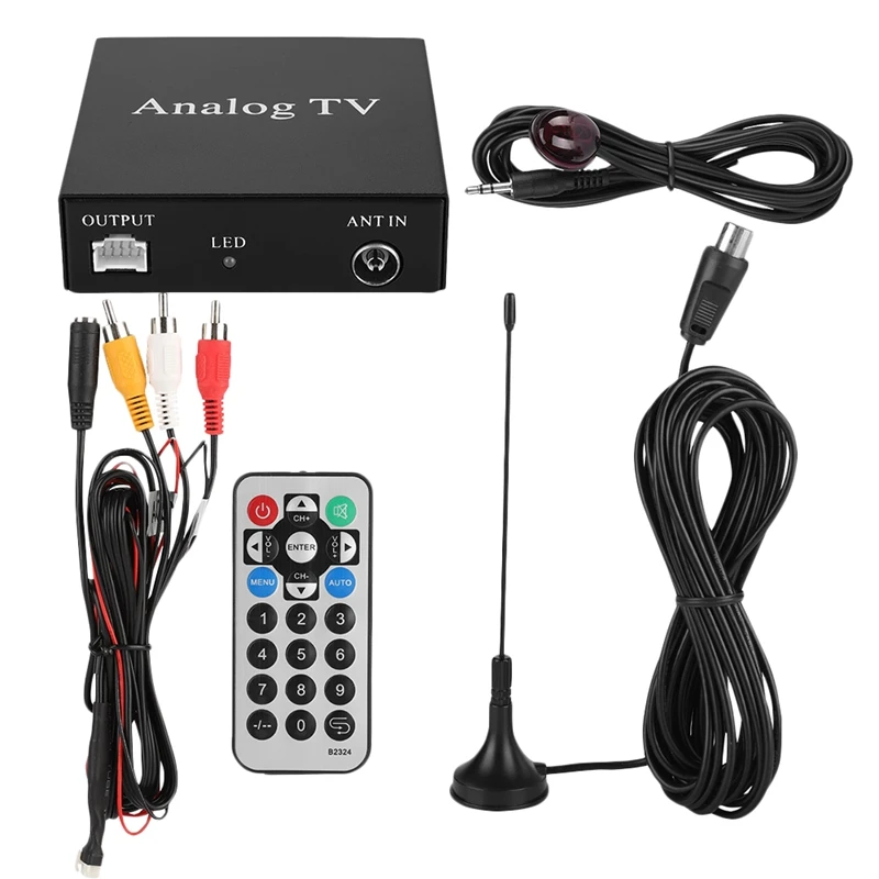 

12V Car Mobile Dvd Analog Tv Receiver Kit Tv Receptor Tuner Strong Signal Box With Remote Controller For Car Analog Tv