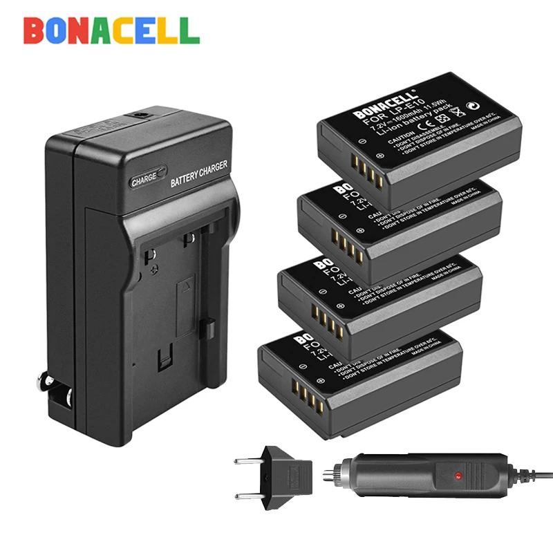 Bonacell LP-E10 LP E10 аккумулятор+ зарядное устройство для Canon Rebel T3 T5 T6 Kiss X50 Kiss X70 EOS 1100D EOS 1200D EOS 1300