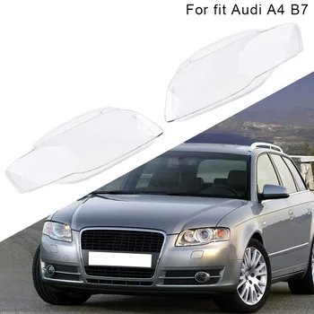 

1 Pair Front Lamp Shade Headlamp Lamp Cover Car Headlight Glass Cover For Audi A4 B7 2006 2007 2008 Car Exterior Parts