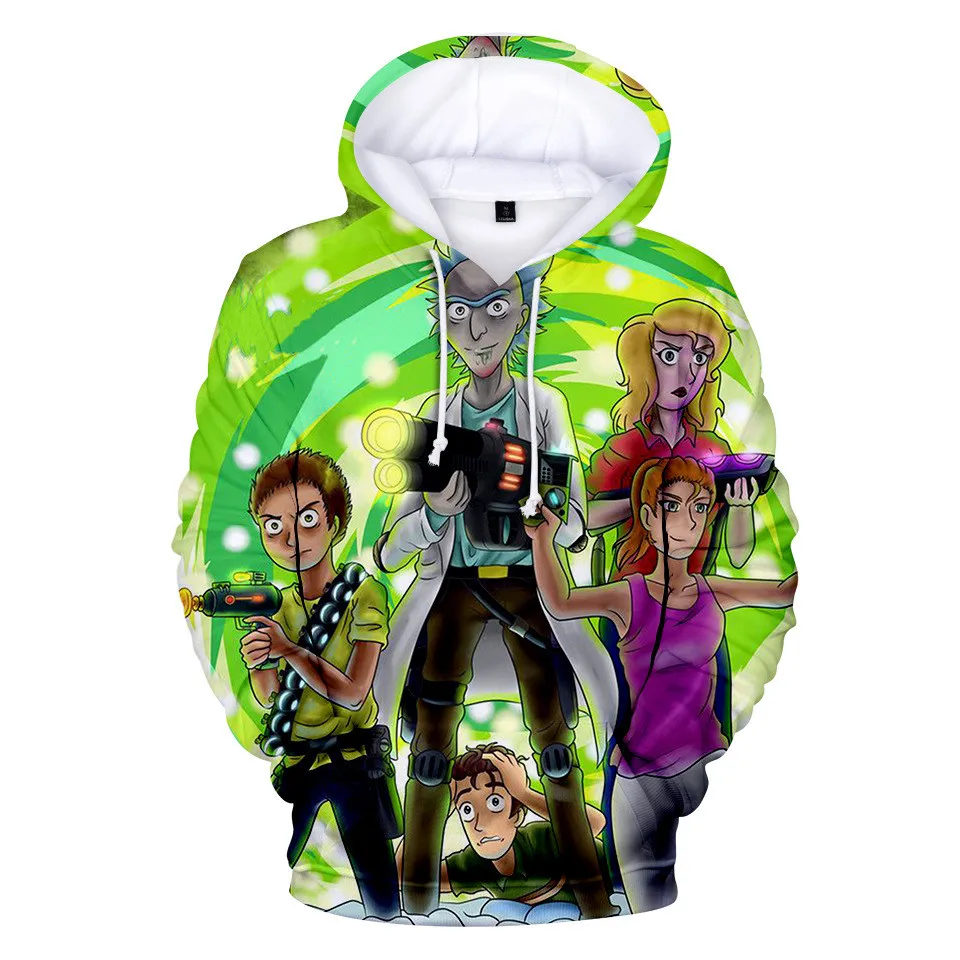 Толстовки с капюшоном для детей от 2 до 13 лет толстовка с капюшоном с 3D принтом «Рик и Морти» куртка с длинными рукавами и рисунком для мальчиков и девочек подростковая одежда