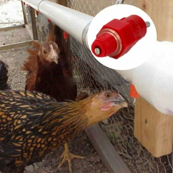 

10 x Waterer Nipple Drinker Chicken Feeder Poultry Hen Bird Drink Feeder Screw In