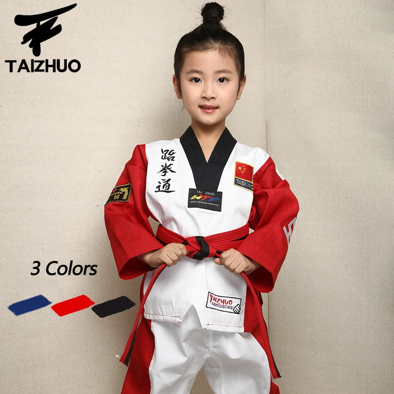 Тхэквондо Dobok TKD хлопок и бамбуковое волокно Униформа ITF серия детей тхэквондо