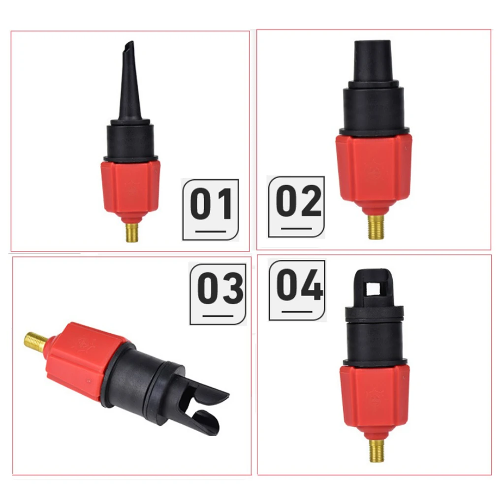 Multifunctional 4-nozzle Inflates Pump Valve SUP Pump Adaptor Connector Air Valve Adapter for Inflatable Boat Rubber Raft 