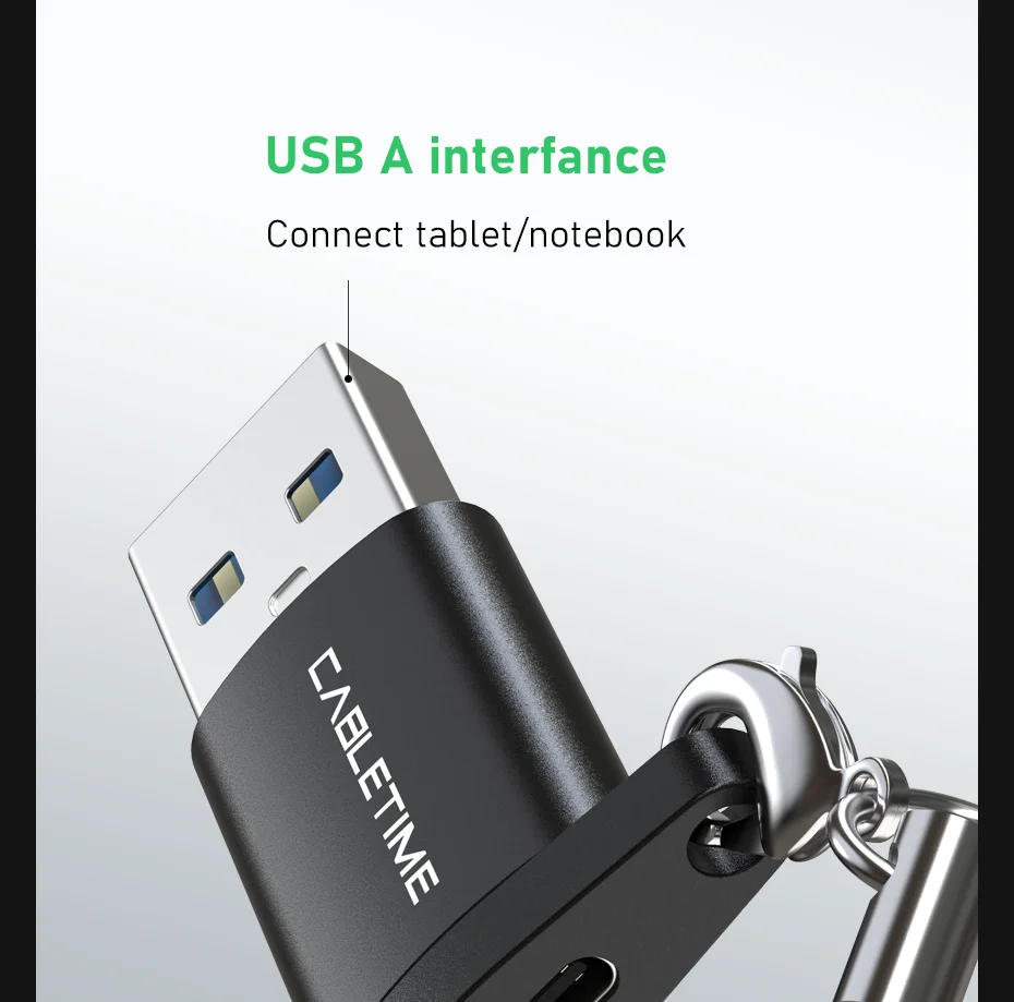 CABLETIME USB 3.0 OTG Adapter USB Typ C zu USB Buchse Konverter für Macbook Pro Air USB3.0 Adapter für Mobiltelefone Laptops – Detail 9