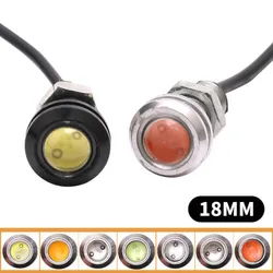 Lampe de voiture led 18MM, lampe oeil de faucon, vis ultra fine, anti attaque, lampe inversée, étanche 