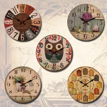 

Retro Wall Clock Home Living Room Personality Creative Fashion Wall Watch Simple European Modern Family European Silent Clock