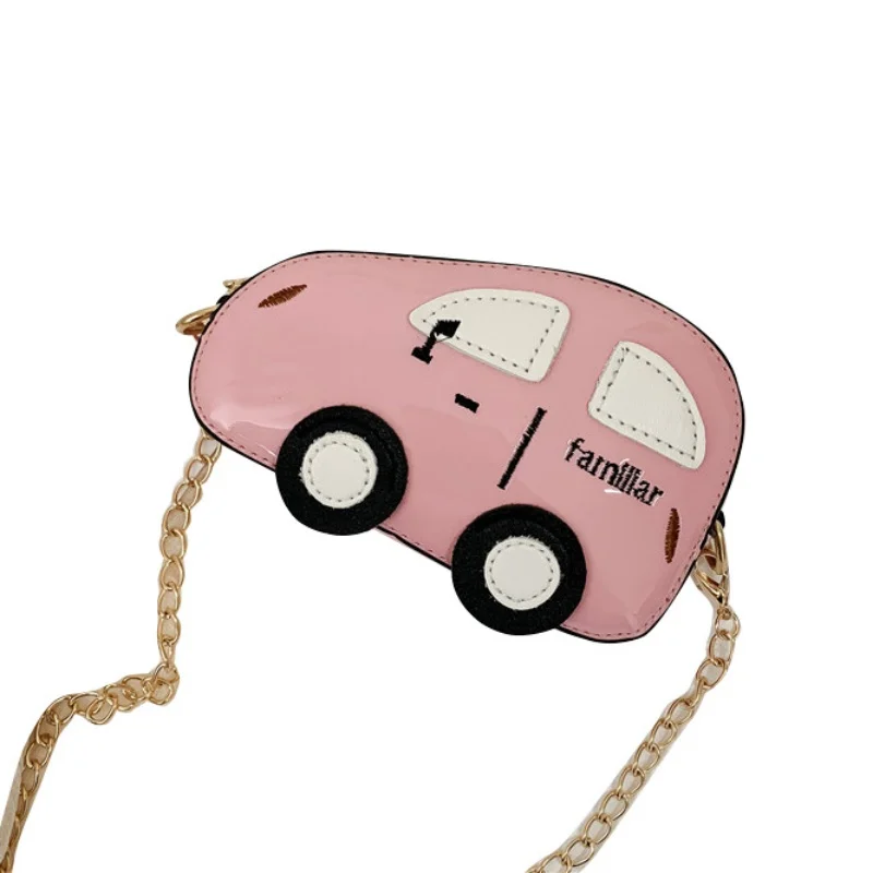 Милый мини-кошелек для маленьких девочек, сумка через плечо, сумка из искусственной кожи в форме автомобиля, дизайнерские сумки на плечо для ребенка, Месседжер-сумка для девочек, сумочка, кошелек