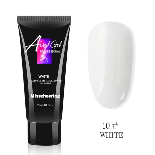 15ml Nail Builder 10 Color Poly Nail Gel Nail Acrylic Gel Crystal UV LED Builder Tips Enhancement Slip Solution Quick Extension White