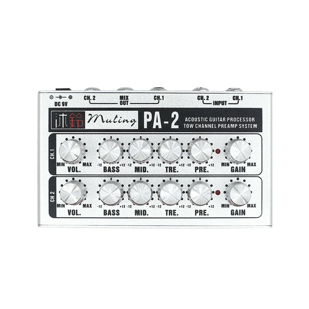 

Guitar Dual Channel Operational Amplifier Preamp Acoustic Guitar Processor 2 Channels Preamp System for Acoustic Guitar Ukulele