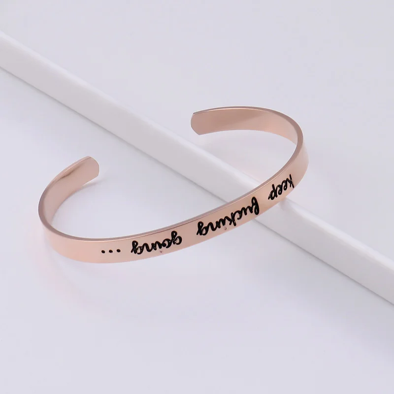 Европейский стиль браслет из нержавеющей стали C образной формы открывающийся с