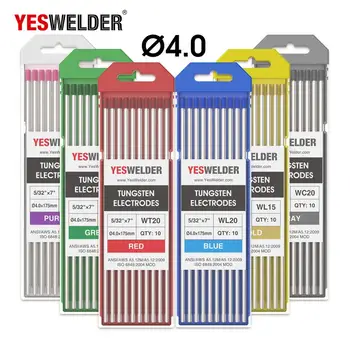

YESWELDER 10pcs/set Tungsten Electrode Weld Rods for TIG torch Welding Machine Electrode Weld Tungsten Rod