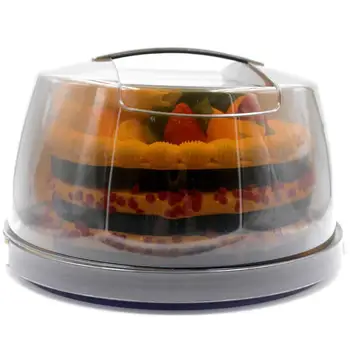 

Round Transparent Cheese Cake Container Packaging Box Tray Holder Storage Case Container Party Supplies