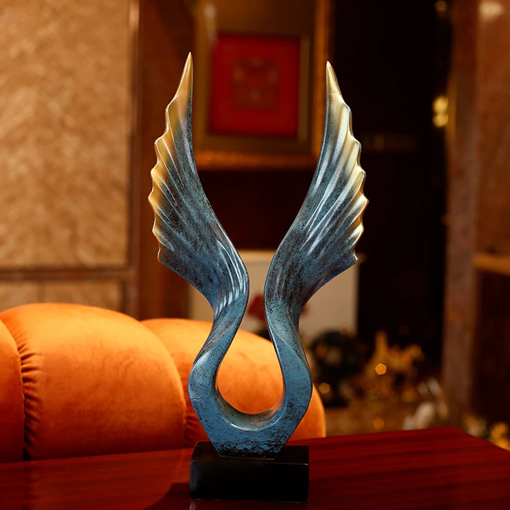Имитация абстрактные с раскрытыми крыльями фигурка птицы скульптура современное искусство статуи для Декор для комнаты украшения дома аксессуары