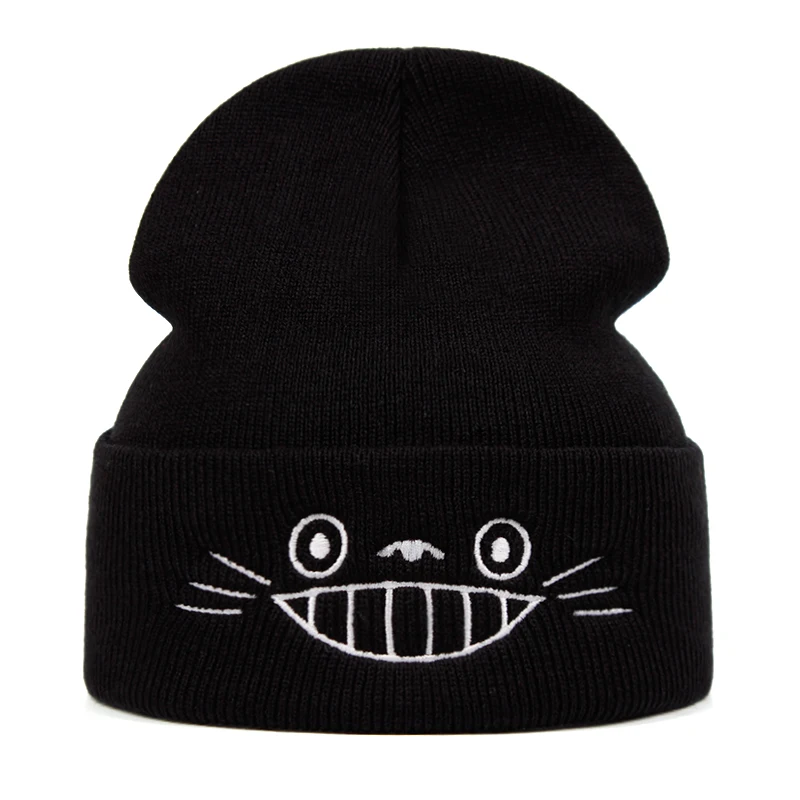 Вязаная зимняя шапка Totoro однотонные шапочки в стиле хип-хоп вязаная аксессуар