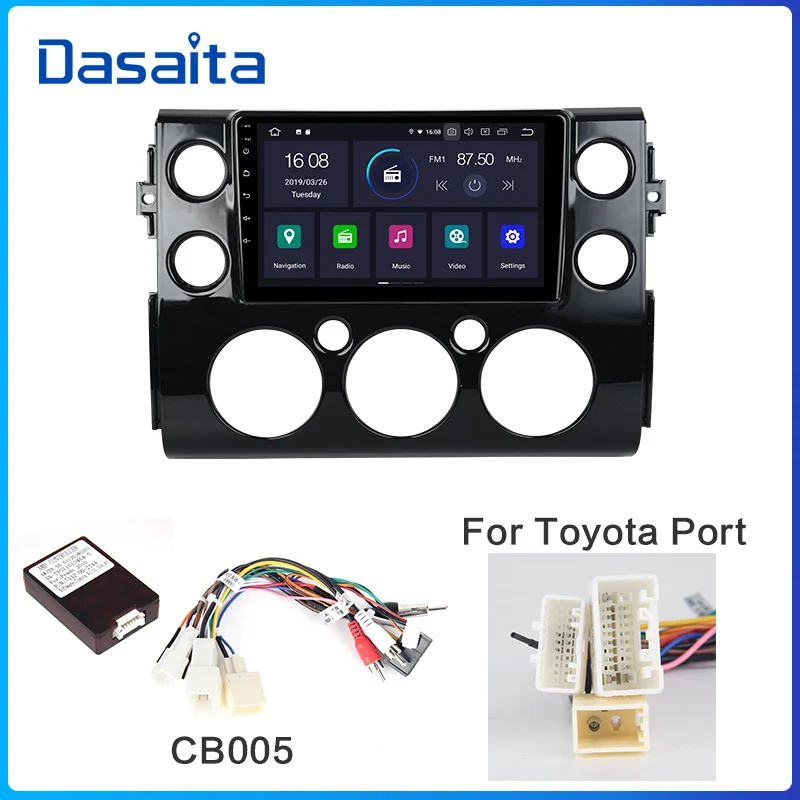 Черный Dasaita 1 din Android 9,0 автомобильный радиоприемник для Toyota FJ Cruiser 2007- gps навигация " сенсорный экран Bluetooth четырехъядерный 16G rom - Цвет: Черный