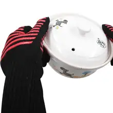 1 пара термостойкость перчатки противоскользящие печь теплового сопротивления барбекю Кухня 5 пальцев Эластичные аксессуары