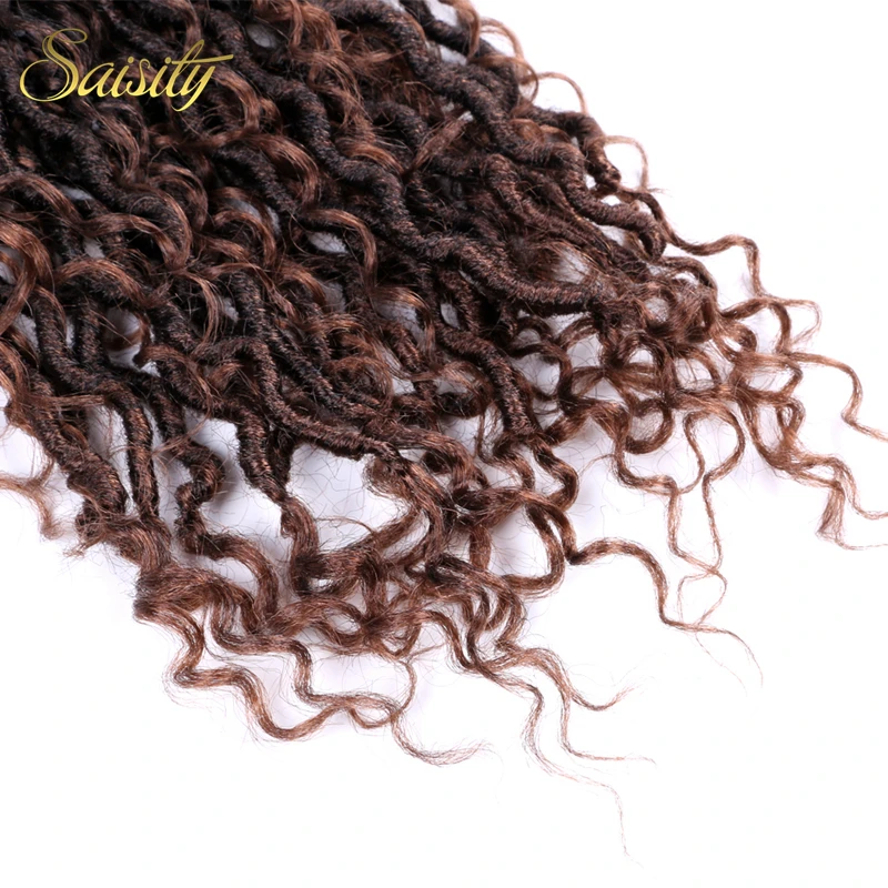 Saisity богиня река искусственные локоны в стиле Crochet косички мягкие натуральные 90 г Ombre синтетические плетеные волосы для наращивания 24 пряди/упаковка