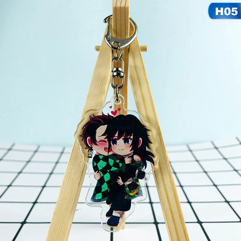 Аниме демон убийца Kimetsu no Yaiba акриловый брелок для ключей гоночные ремни