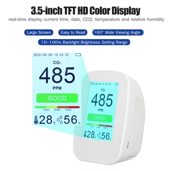 

Multifunctional CO2 Meter Air Quality Detector Indoor CO2 Meter Temperature Humidity Monitor CO2 Tester with Data Logger
