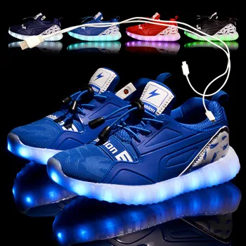 

Size 26-37 Kids LED Sneaker Boys Shoes USB Charging Children Shoes with Light up Luminous Girls Glowing Sneakers School Shoes