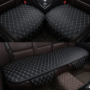 

Universal Leather 4 Seasons Seat Protector Cover For Most Auto Anti-Skid Cushion Pad Car Styling Accessories Front Rear Carpet