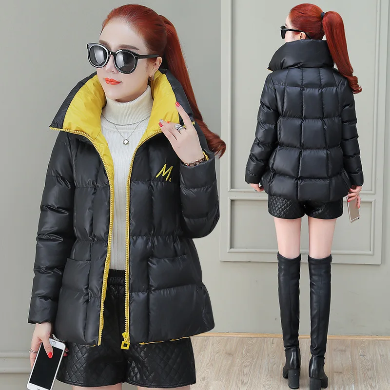 

Thick WOMEN'S Dress Korean-Style 2019 Embroidered Stand Collar plus Cotton Autumn & Winter Lettered Solid Color Cardigan Korean-