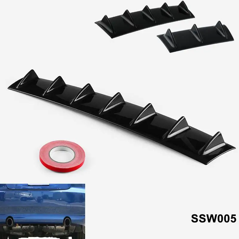 

Yiwa Shark Style Universal Rear Bumper ABS Lip Diffuser Fin Universal Use