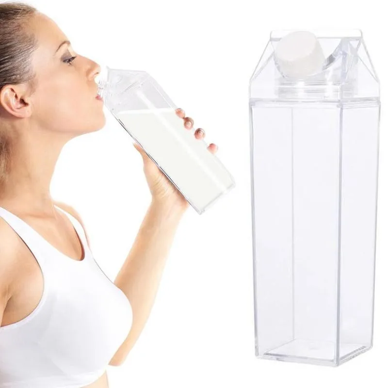 0.5L Creative Transparent Milk Water Bottle Outdoor Climbing Camping Leakproof Drinkware Children Reusable Shaker Cup Jug Bottle