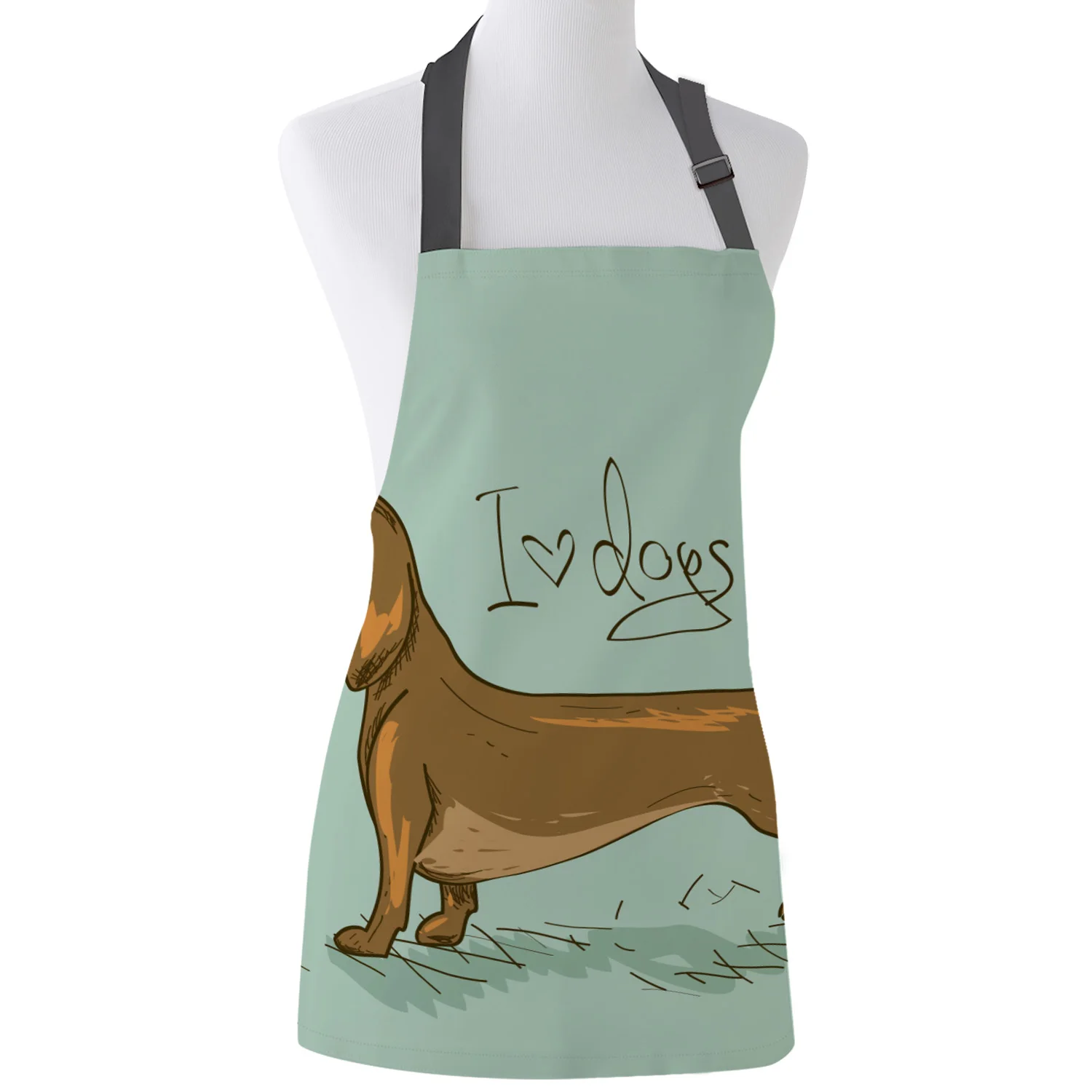 

Tophome Kitchen Apron Pet Dog Dachshund Cartoon Pet Adjustable Sleeveless Canvas Aprons for Men Women Kids Home Cleaning Tools