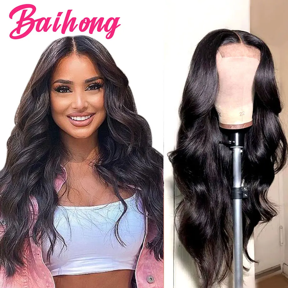 Body Wave Lace Closure Human Hair Wigs For Women Brazilian Natural 30 Inch Smooth Lace 5x5 Closure Wig Remy Human Hair BAIHONG